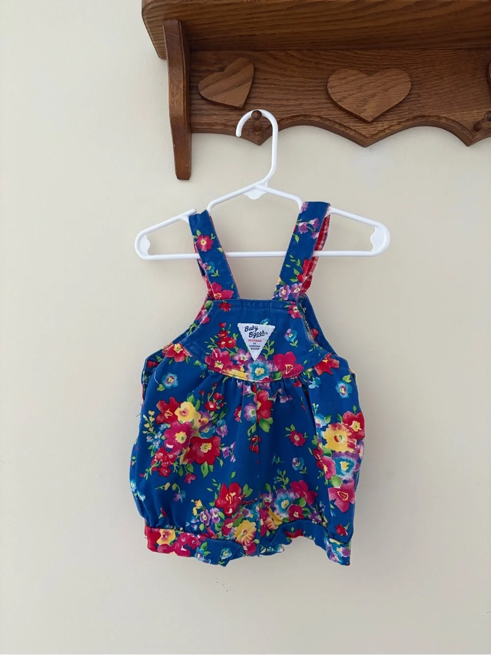 Vintage Floral Baby B’Gosh Bubble Romper Overalls Size 12 Months